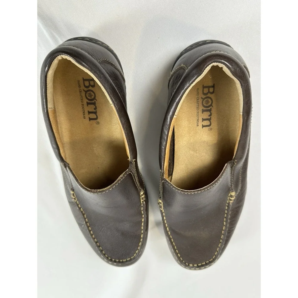 Born Brompton II Classic Dark Mahogany‎ Brown Leather Comfort Loafers Size 10